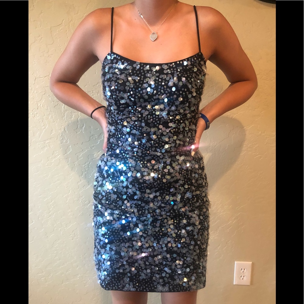 Nicole Miller Sequin dress, black, size 4